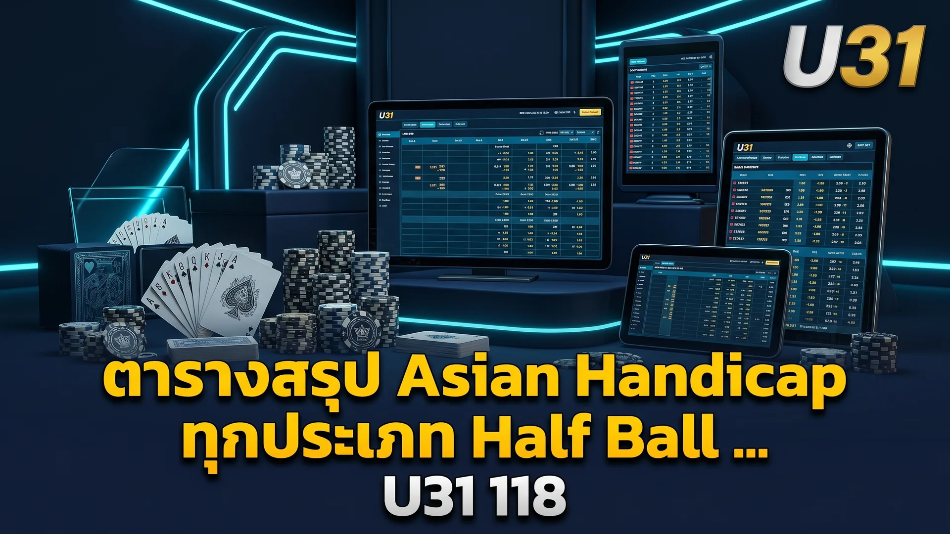 ตารางสรุป Asian Handicap ทุกประเภท Half Ball Full Ball Quarter Ball