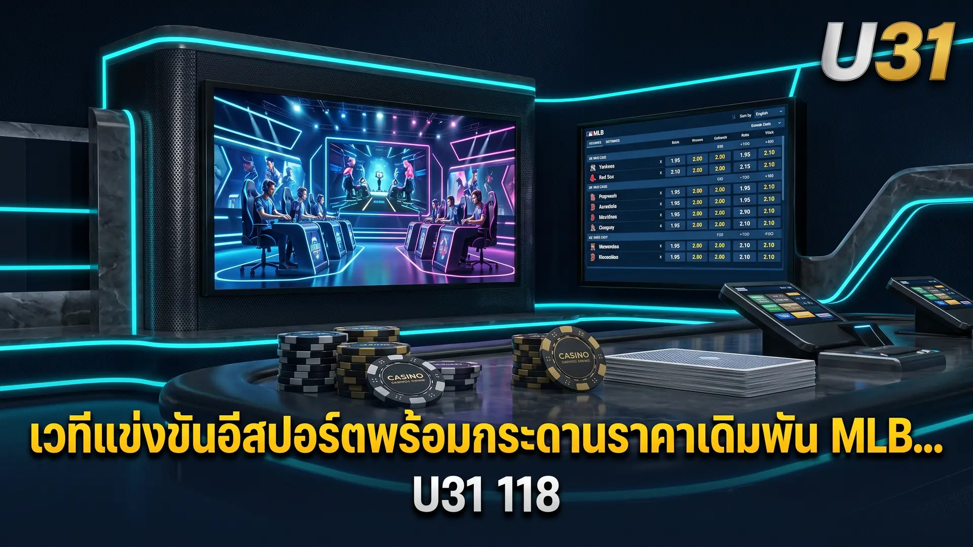 เวทีแข่งขันอีสปอร์ตพร้อมกระดานราคาเดิมพัน MLBB CS2 Valorant ที่ U31