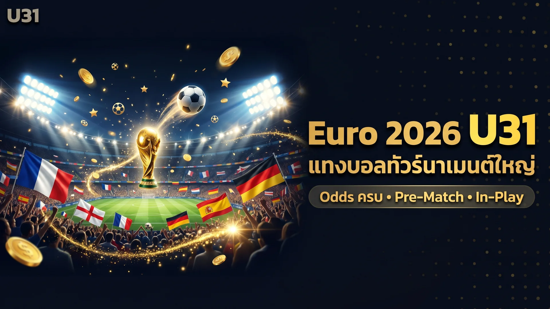 แทงบอลยูโร 2026 ที่ U31 — โปรโมชั่นและวิธีเดิมพันให้ได้กำไร