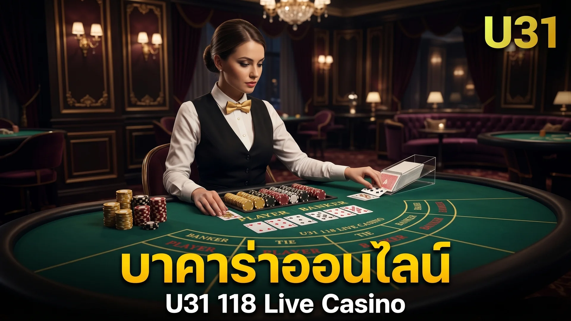 บาคาร่าสดจาก Evolution Gaming, SA Gaming และ Sexy Baccarat ที่ U31 118