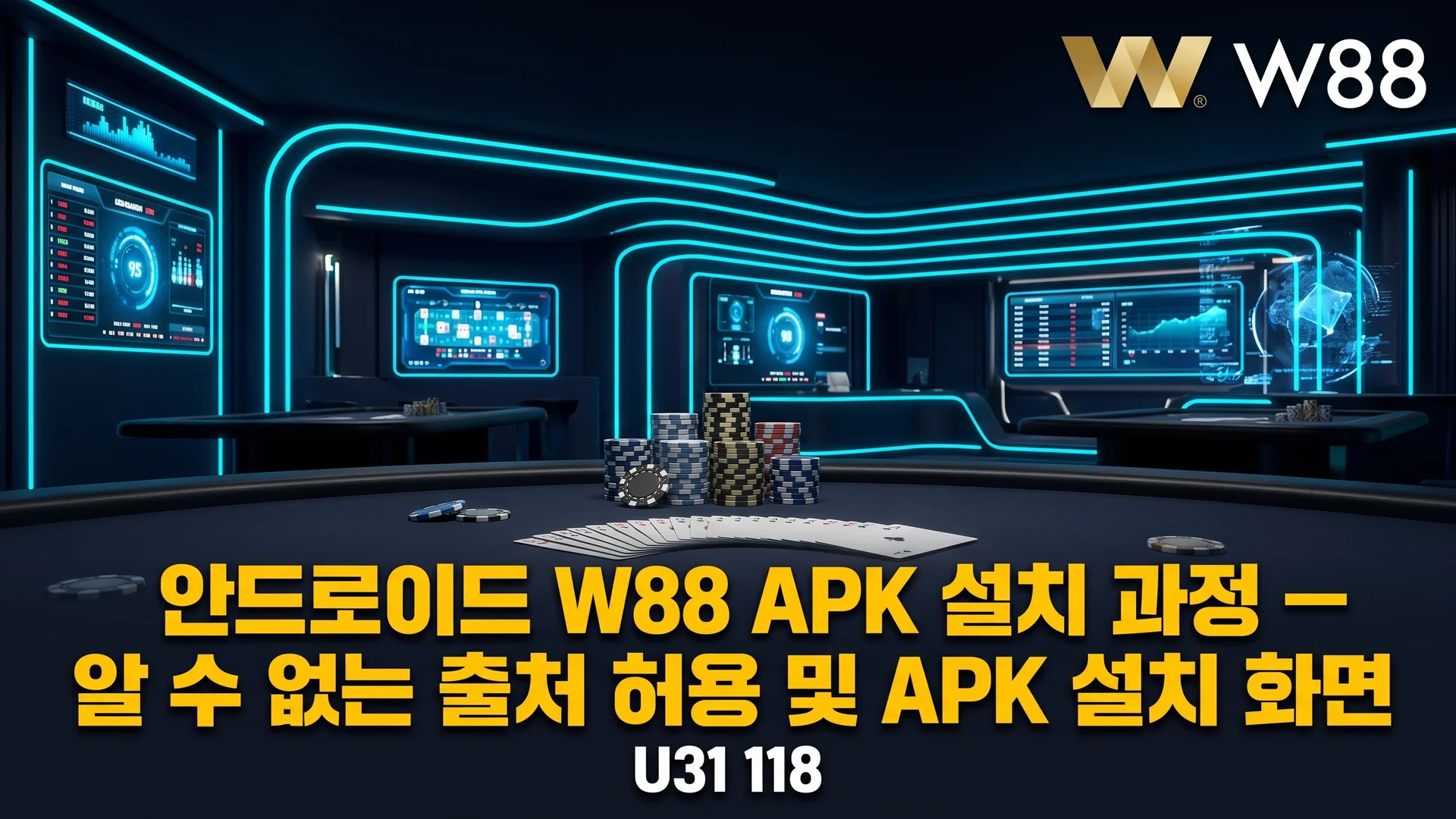 안드로이드 W88 APK 설치 과정 — 알 수 없는 출처 허용 및 APK 설치 화면