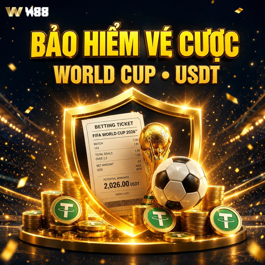 Bảo hiểm vé cược thanh toán chậm World Cup 2026 tại W88