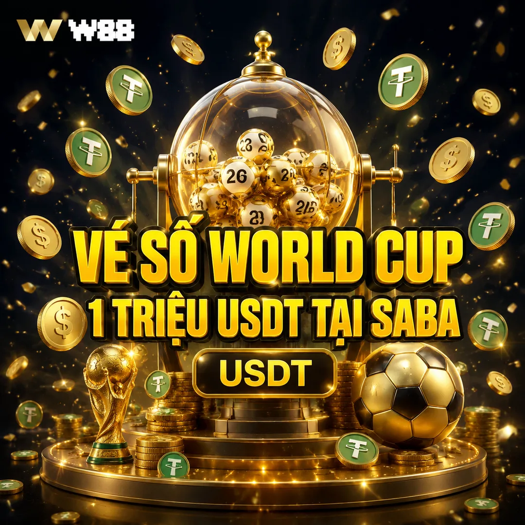 Vé số World Cup SABA — Giải thưởng đến 1 triệu USDT tại W88