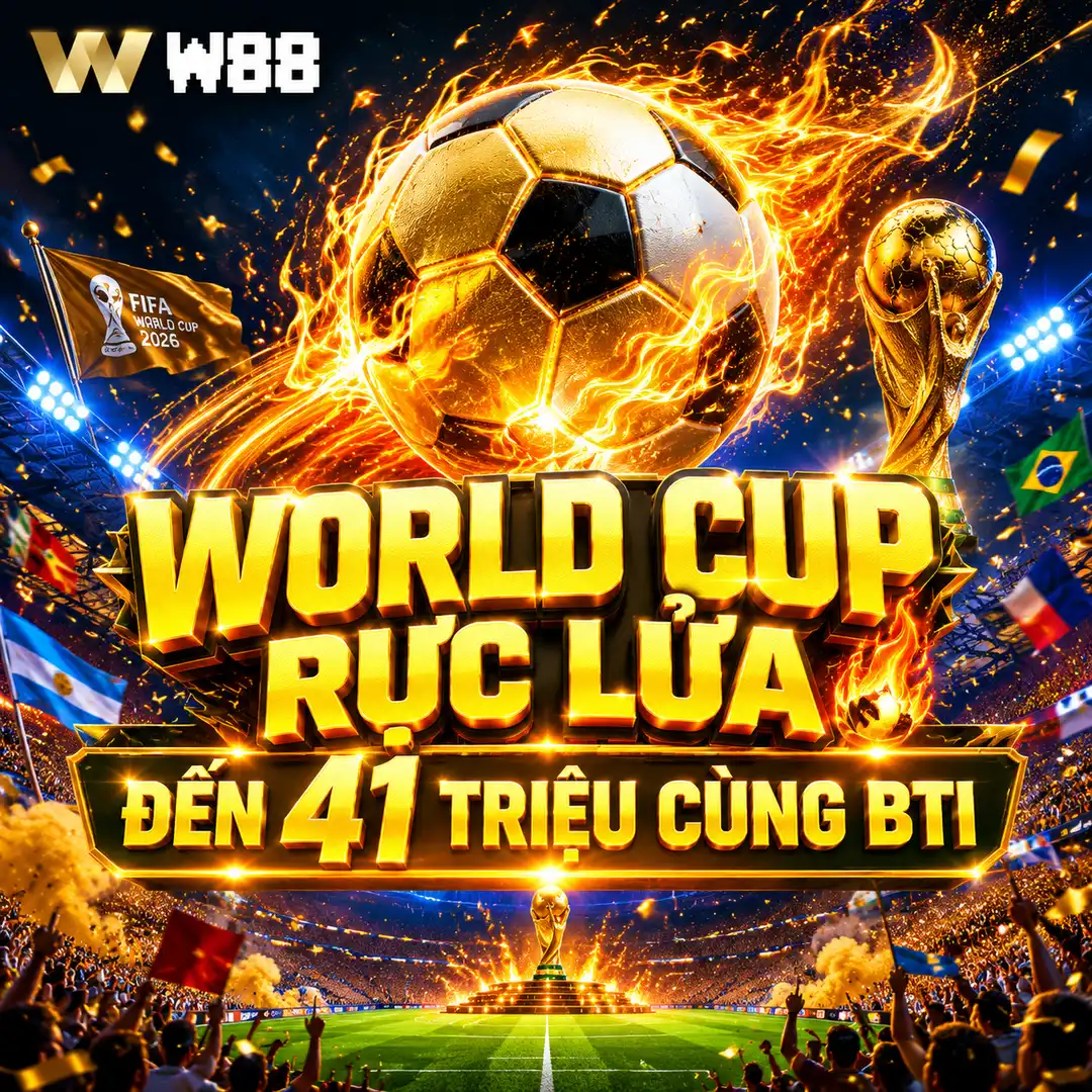 BTI World Cup rực lửa — thưởng lớn đến 41 triệu đồng tại W88