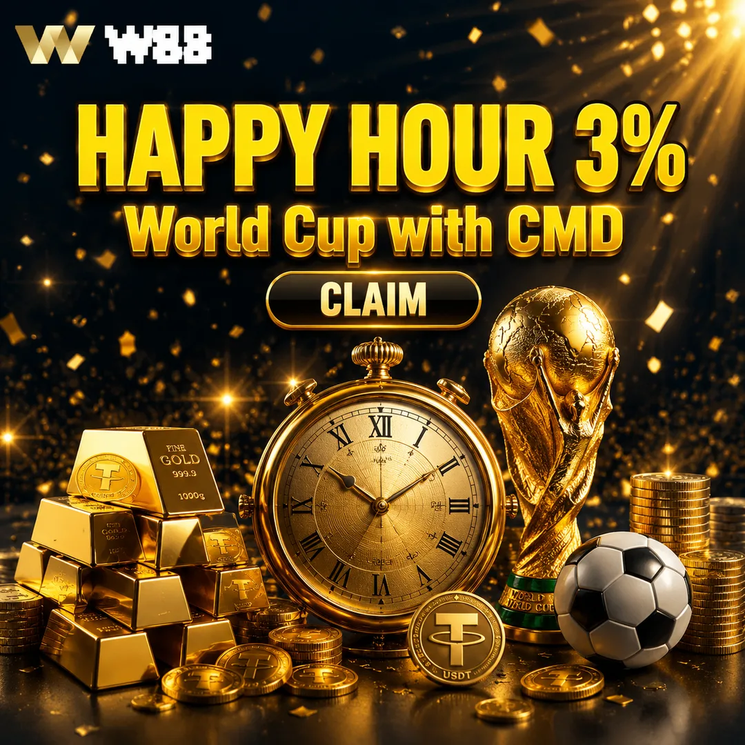 CMD Happy Hour Bonus 3% Piala Dunia 2026 W88