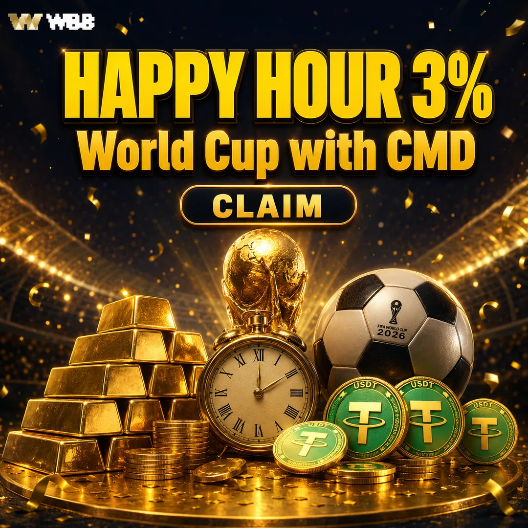 CMD Happy Hour 3% World Cup Season promotion banner